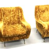 Pair set of 2 armchairs, italy 1950s