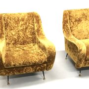 Pair set of 2 armchairs, italy 1950s