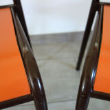 Set of 4 orange school chairs