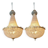 Grande paire de lustres montgolfières