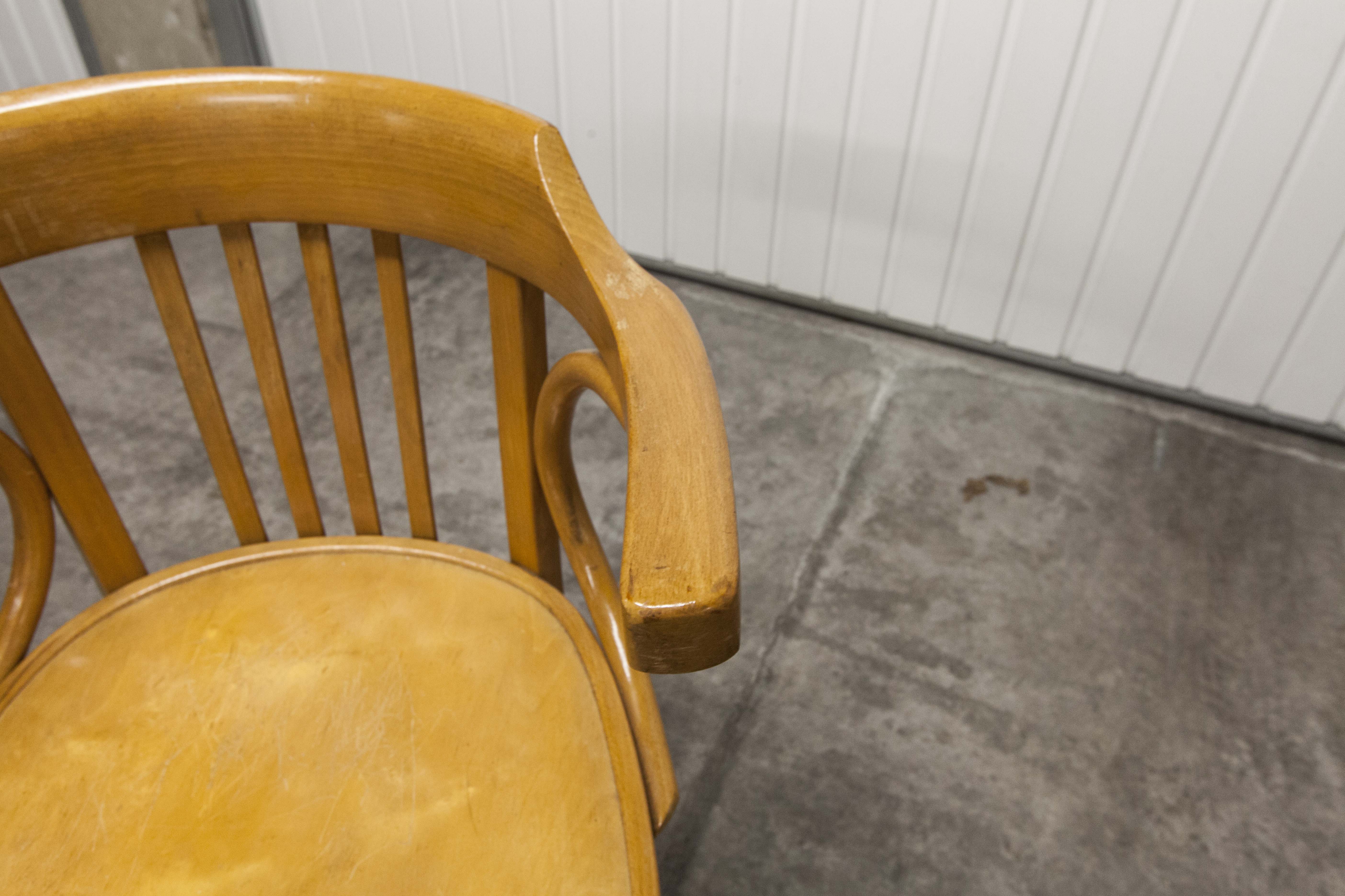 Signed Baumann desk armchair light wood