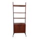 Freestanding Italian bookcase in teak and brass from the 60s