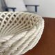 White openwork braided ceramic bowl - lace ceramic