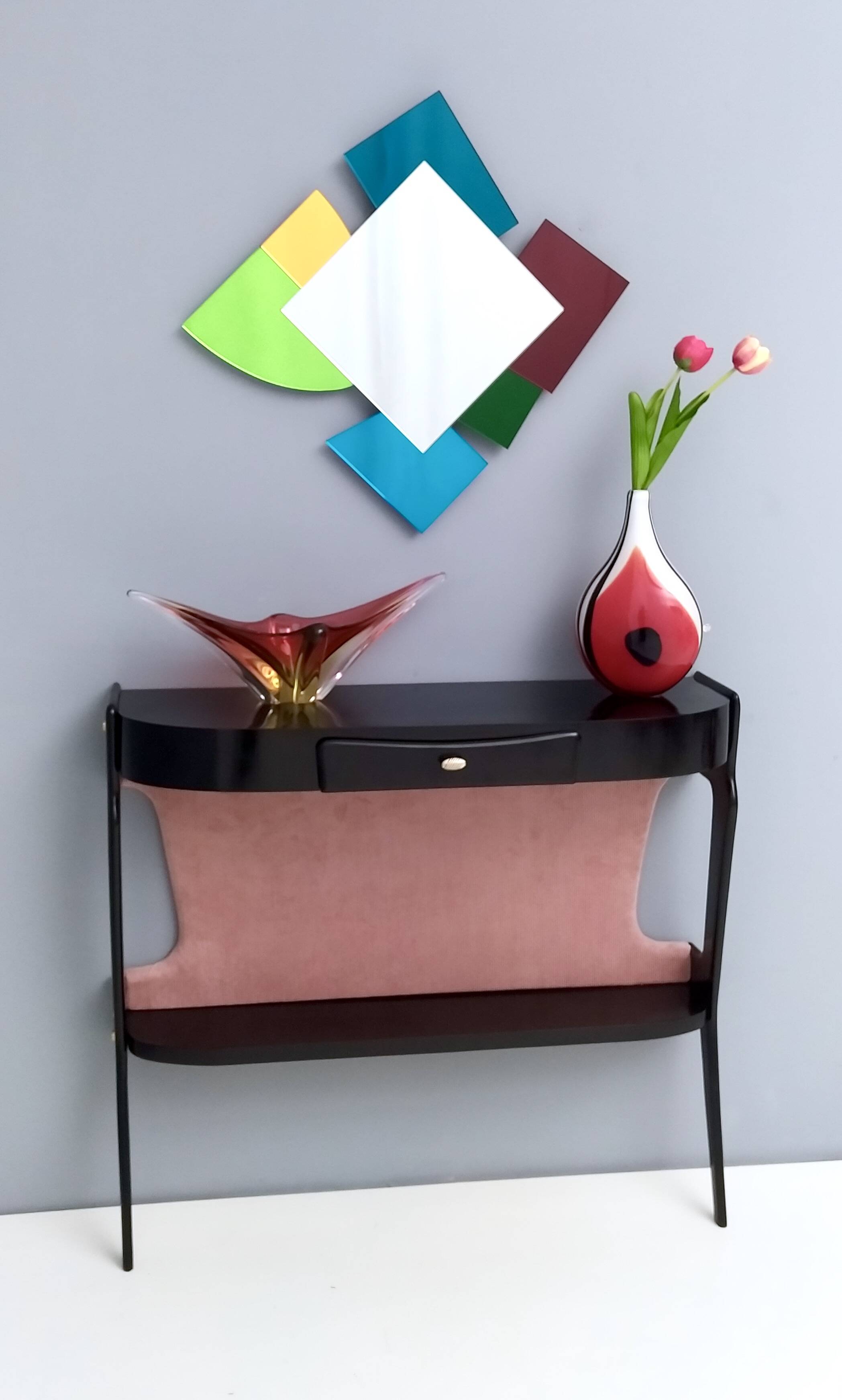Colored Mirror with Irregular Shape in the style of Ettore Sottsass, Italy