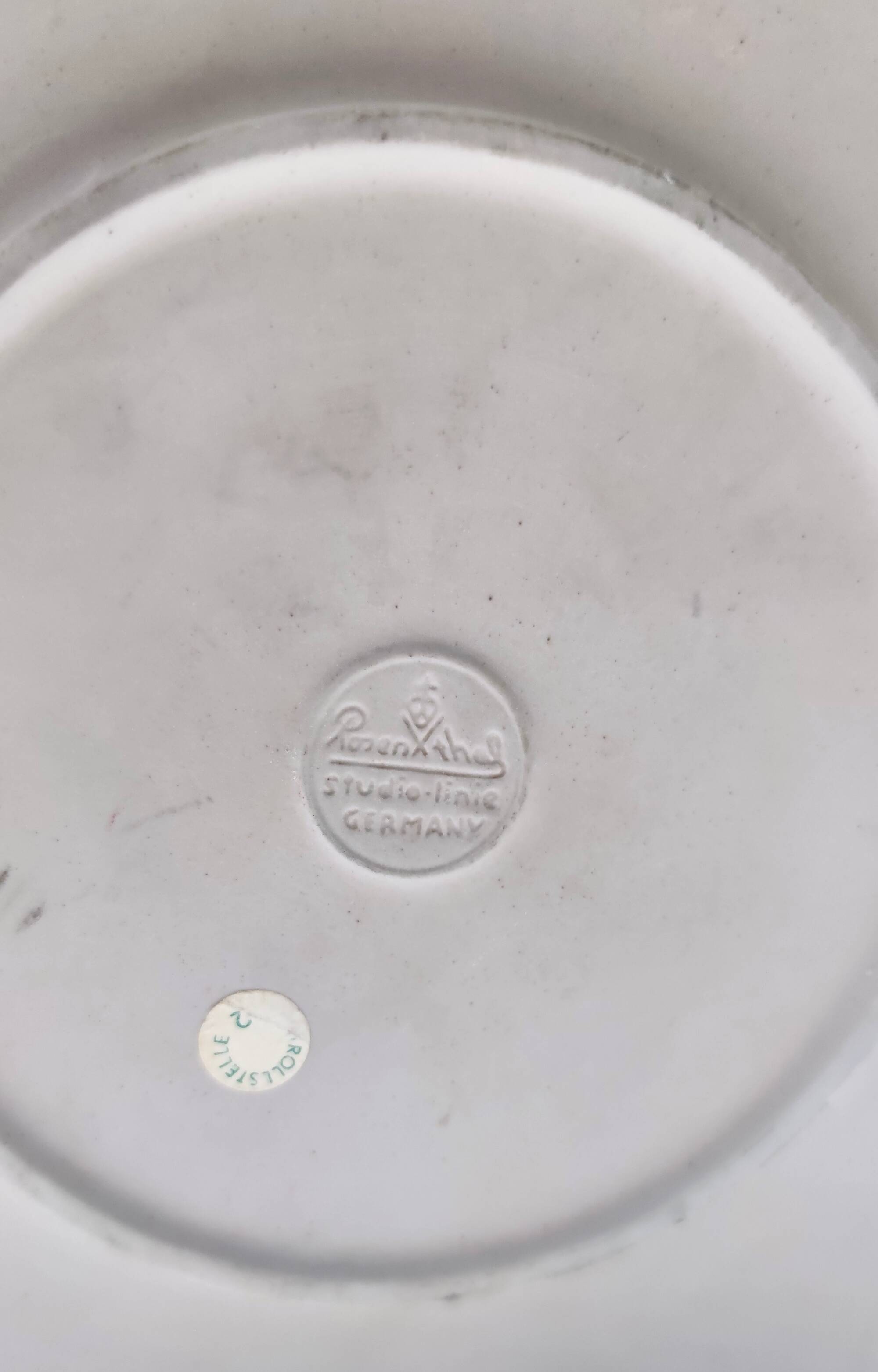 Irregular Shaped Grey Earthenware Vase by Rosenthal, Italy