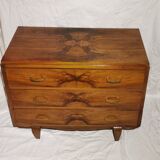 Art Deco chest of drawers in walnut magnifying glass with whiskers