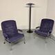 Paire de fauteuils lounge roulette design scandinave Bruno Mathsson