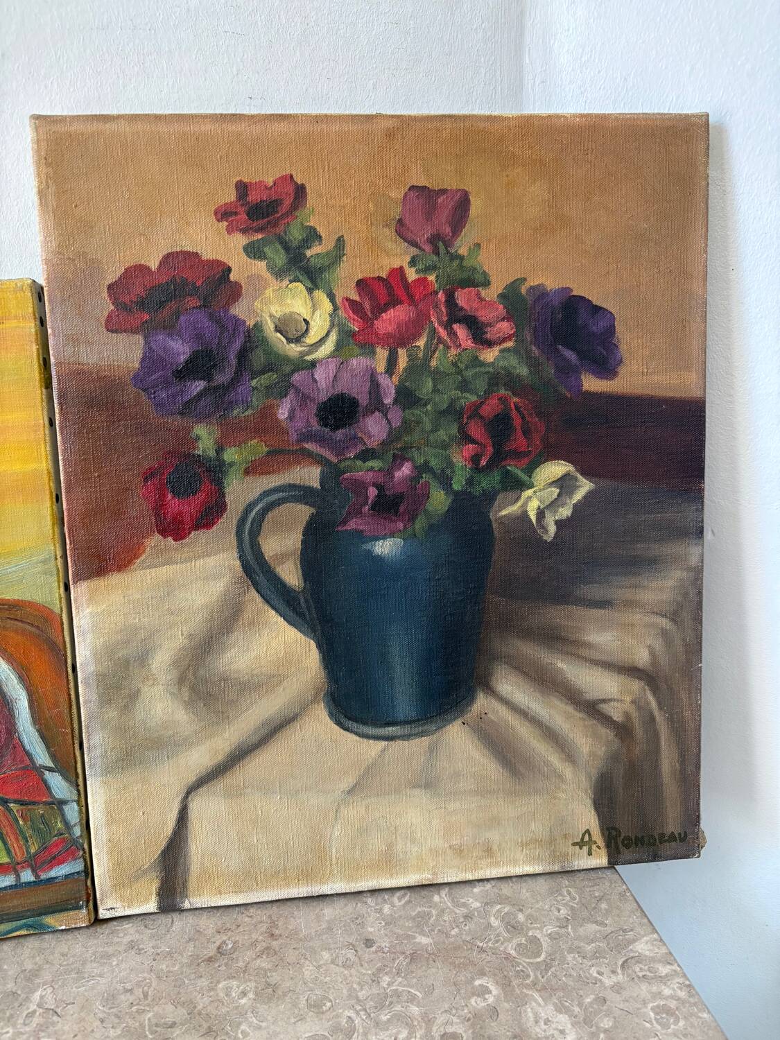 Bouquet of flowers signed Rondeau