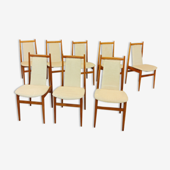 Acht Mid Century eettafel stoelen | Vintage - set 8 stoelen