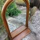 Arched rattan mirror with shelf/vintage 60s-70s