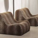 Pair of seventies leopard lounge chairs circa 1970, France