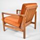 Original scandinavian armchair, restored, 1960s, russet, velvet
