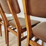 Vintage STOL Kamnik Dining Chairs (Set of 4): Mid-Century Leather Seat