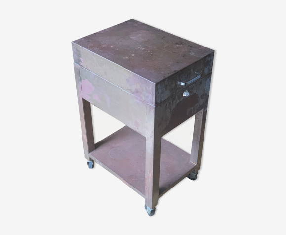 Vintage metal back locker with wheels