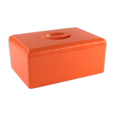 Vintage 70s box in orange plastic
