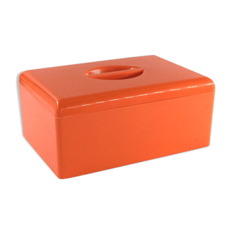 Vintage 70s box in orange plastic