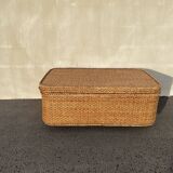 Coffee table braided rattan chest