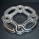 LANCEL silver-plated metal trivet with "Lancel Paris" label, vintage 1970s