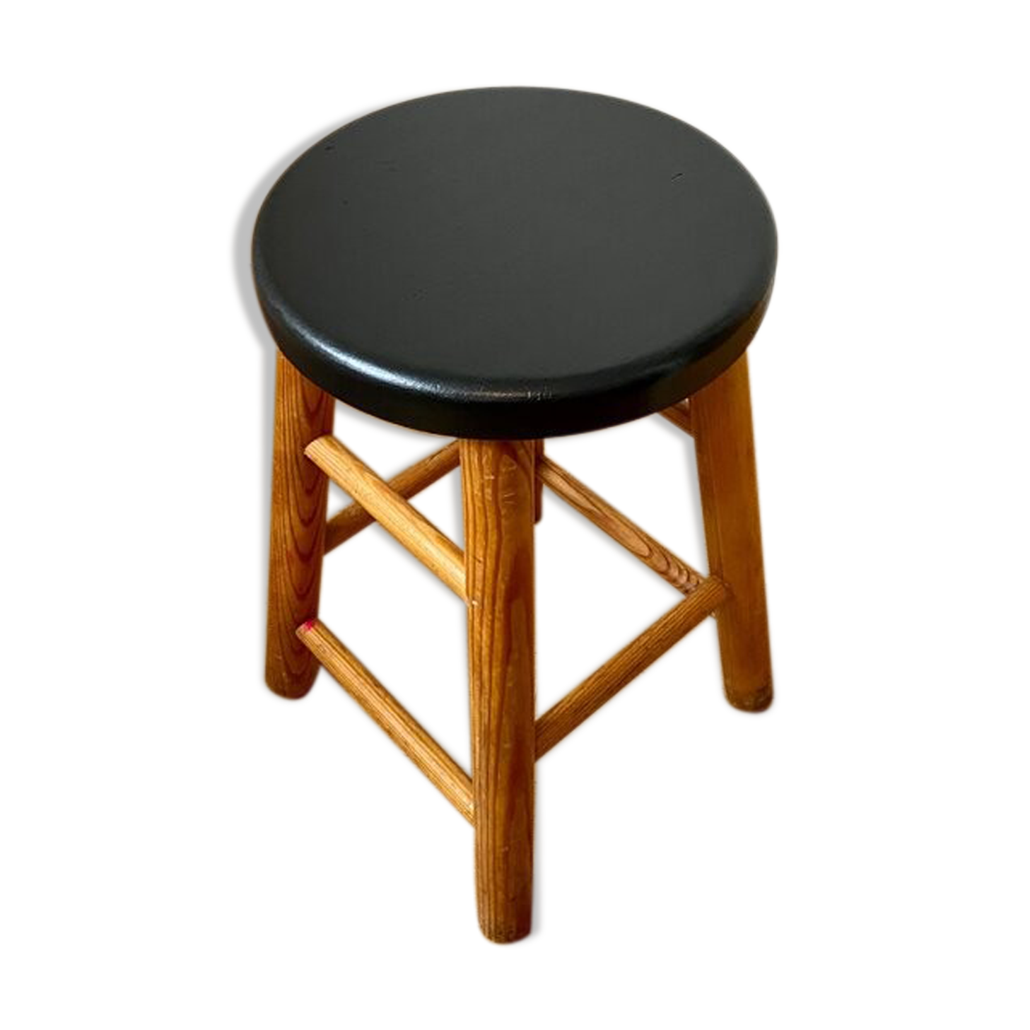 Light and black wooden stool