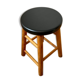 Light and black wooden stool