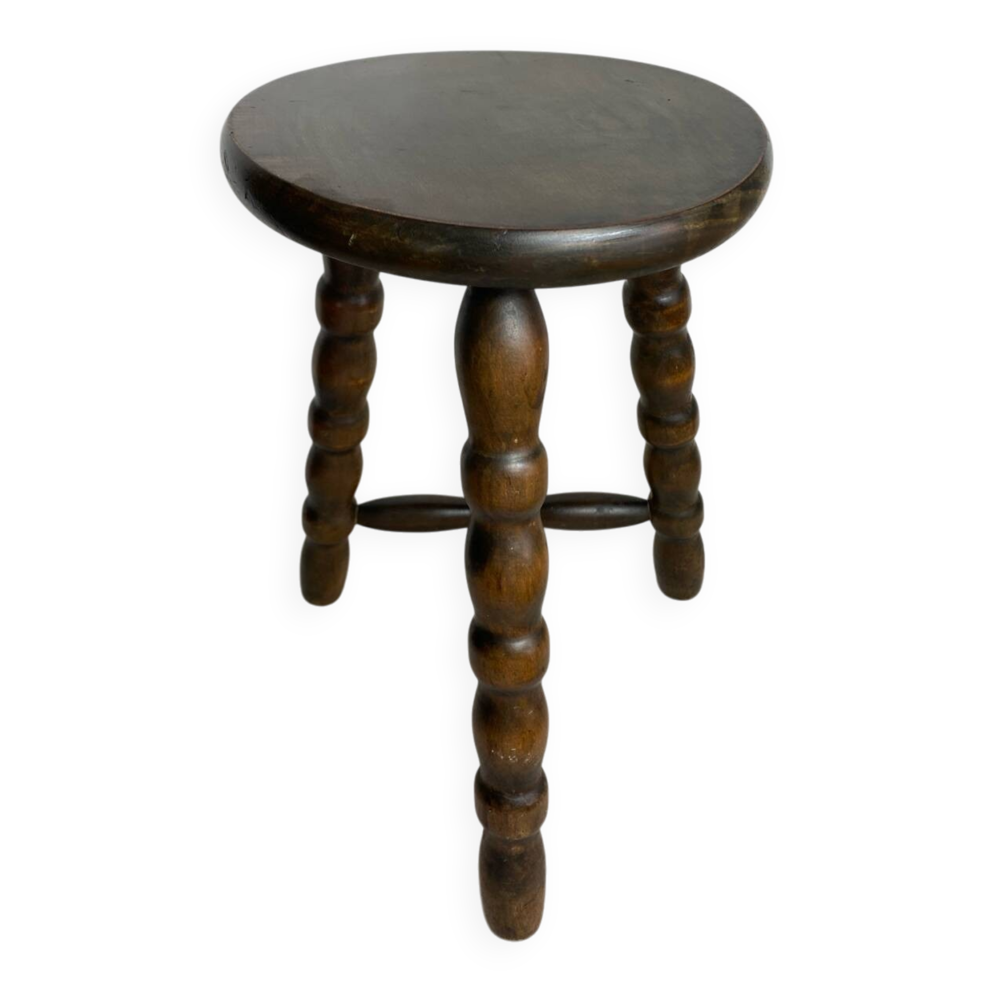 Turned wooden stool