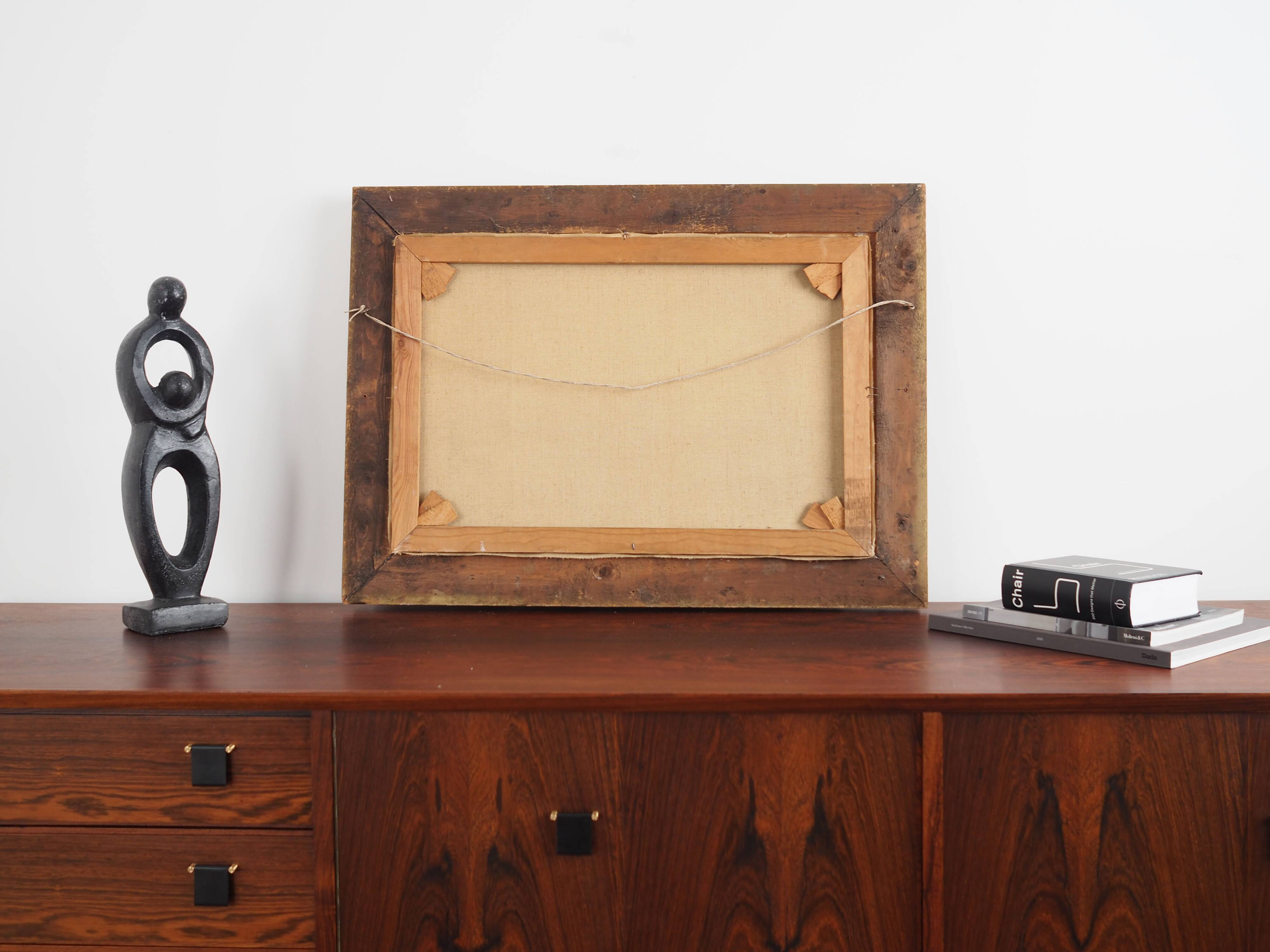 Painting „The Road by the Pond”, Scandinavian design, 1970s