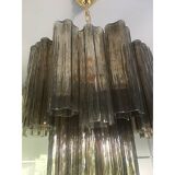 Murano style glass chandelier in Fume'Color, set of 2 or a pair of chandeliers