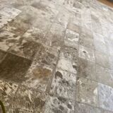 Cowhide rug, silver-grey patchwork