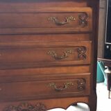 Walnut and Brass 3 Drawer Chest