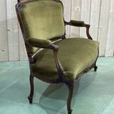 Early 20th century louis XV style bench in walnut