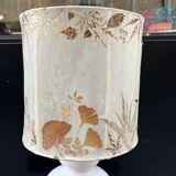 Vintage design lamp base in white ceramic with dried flower shade