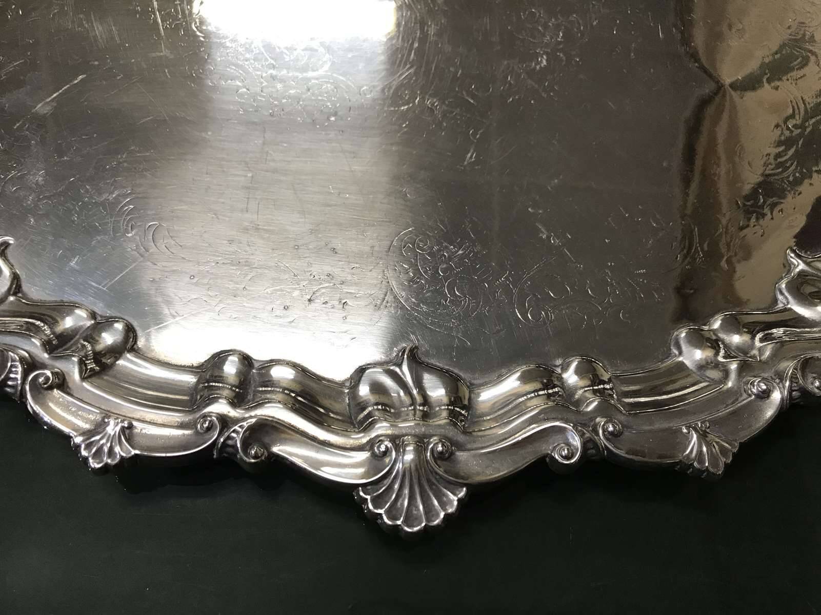 Large English silver plated tray from the 1930s