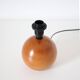 Bedside lamps, solid wood sphere base and printed cylinder lampshade
