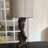 Brutalist wooden lamp