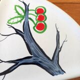 2 Flat Ceramic Bowls, Matte Glazed Terracotta, Vintage 1960s