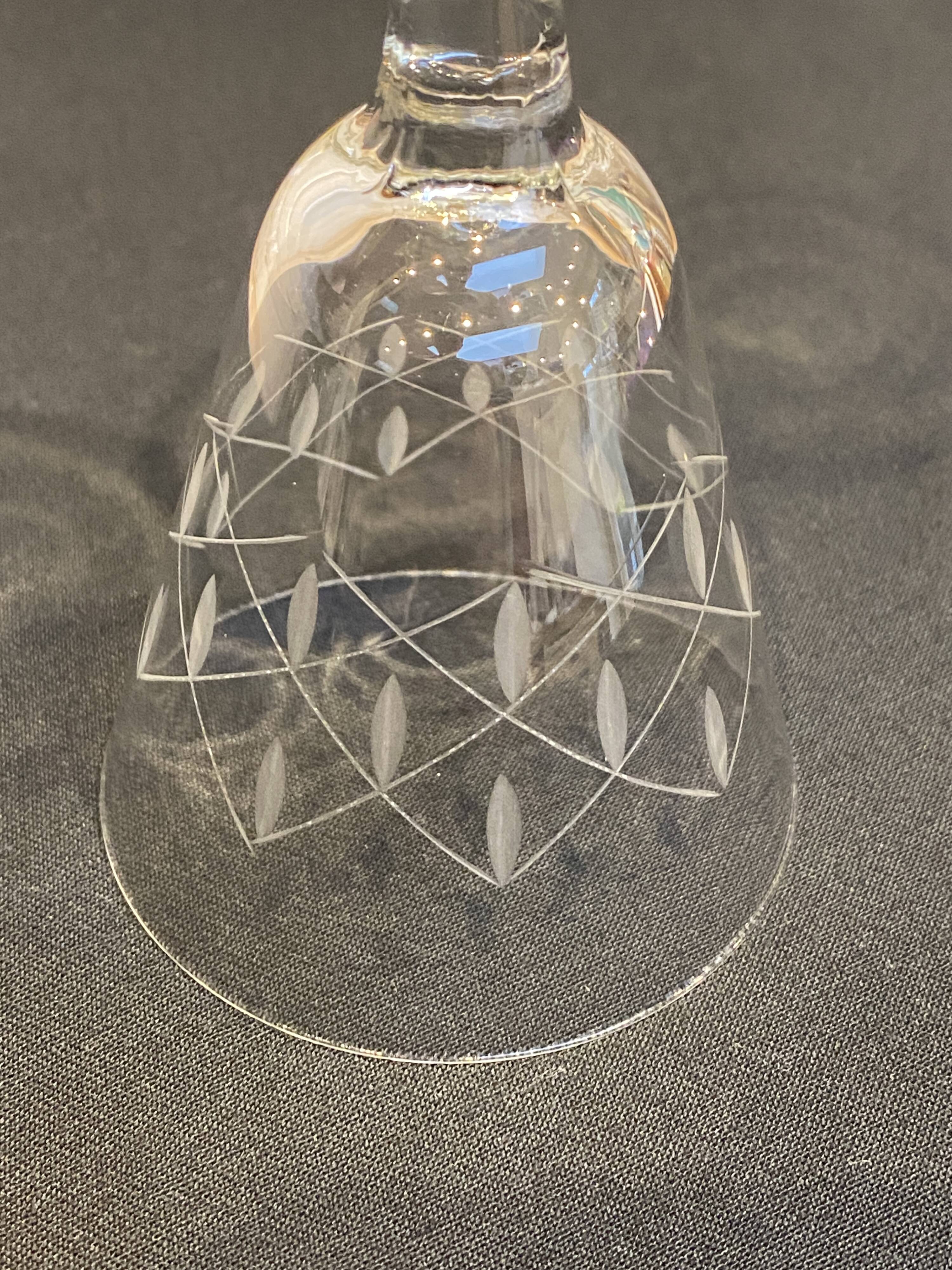 Set of 8 engraved wine glasses