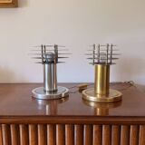 Space age set of 2 table lamps, Italy 1970s