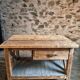 Vintage French industrial workbench – 1920s/1930s oak and pine table with drawer