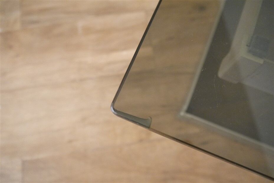 Aluminum and glass coffee table by Pierre Vandel 1970