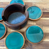 Green agate coasters 80s