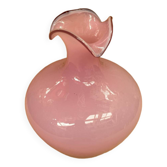 Ancien Vase Soliflore Opaline Rose Vintage