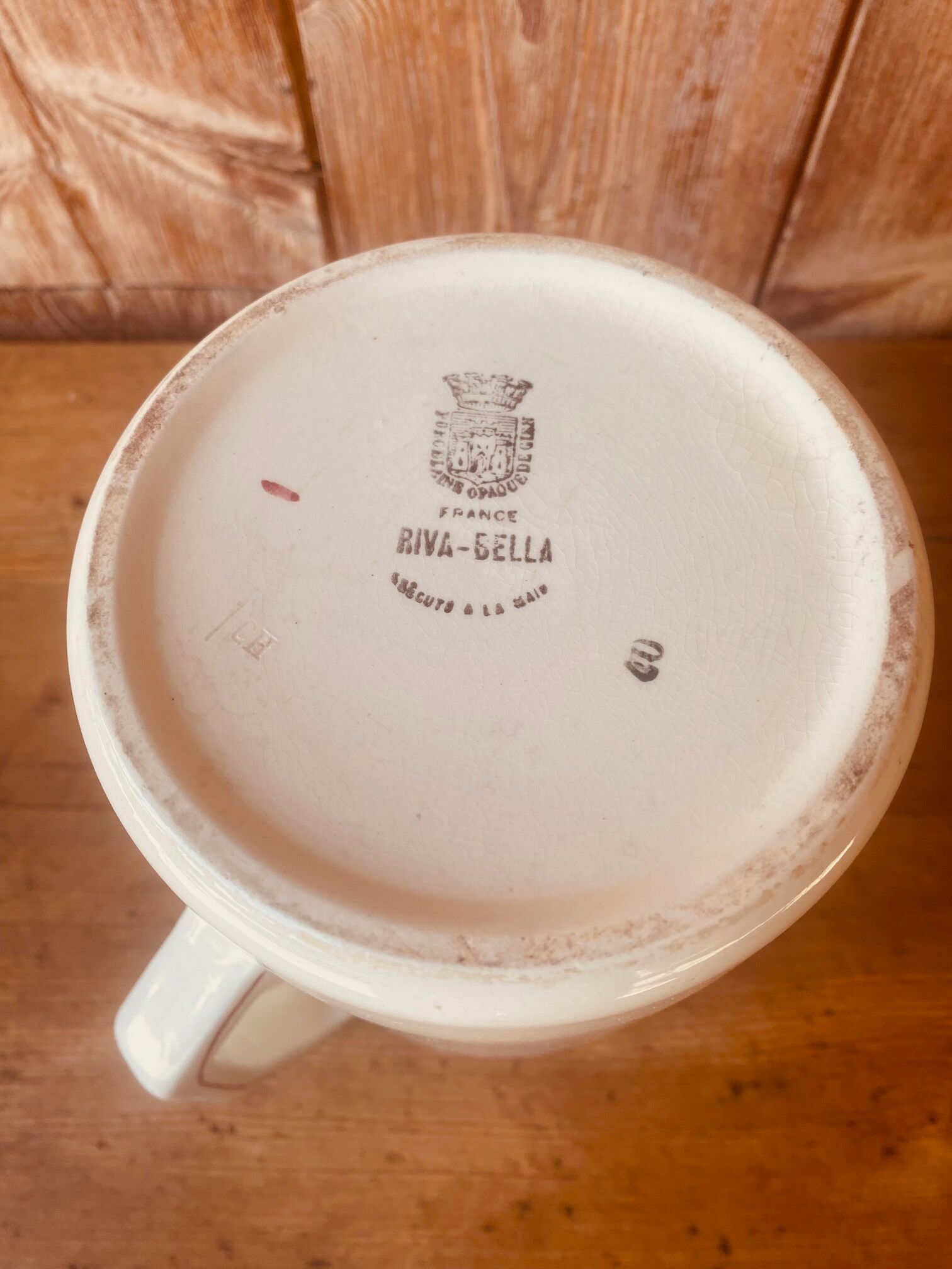 Porcelain of Gien hand painted pitcher