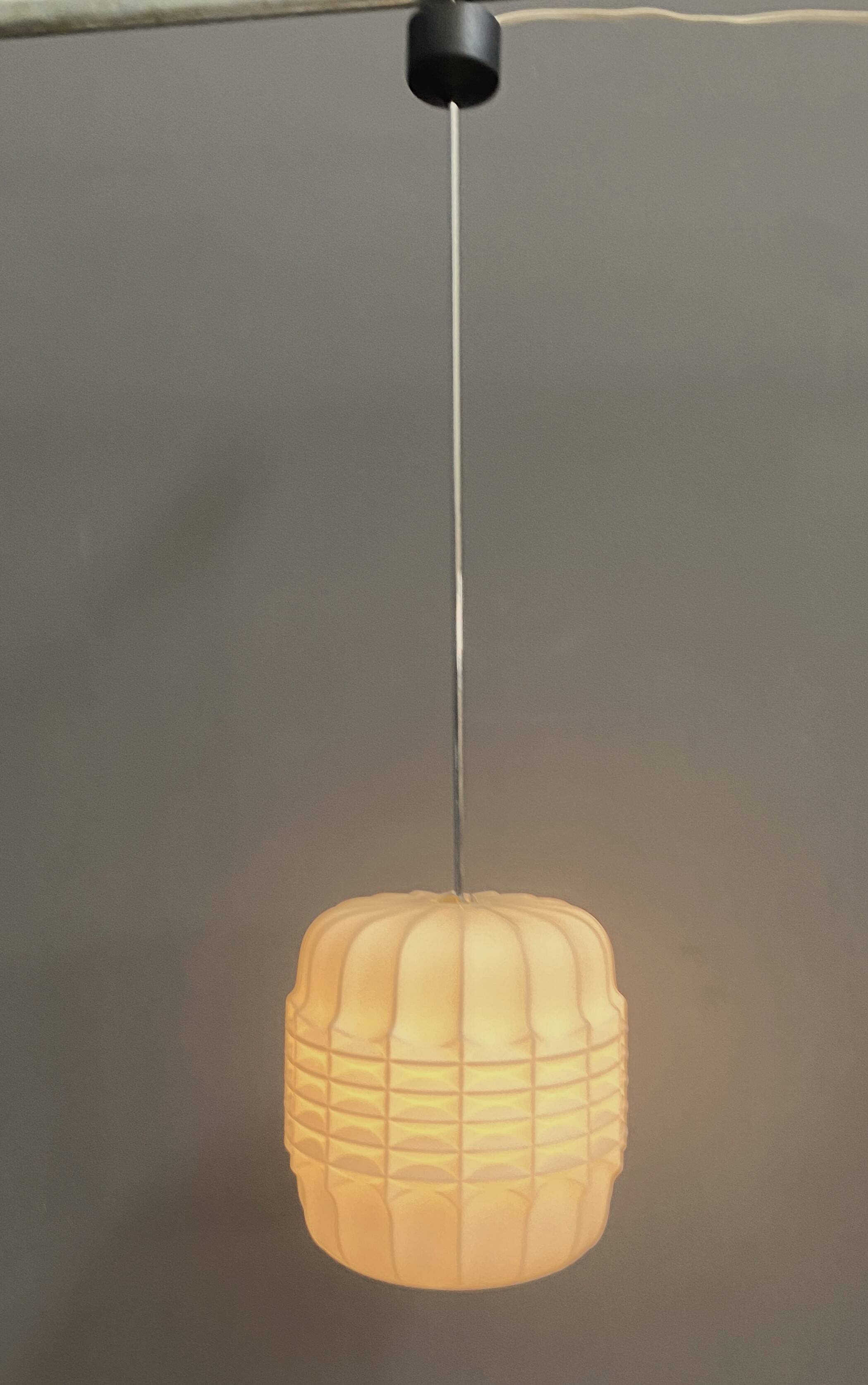 Opaline pendant lamp 1960s brutalist style