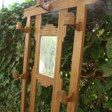 Solid oak wardrobe four vintage hooks