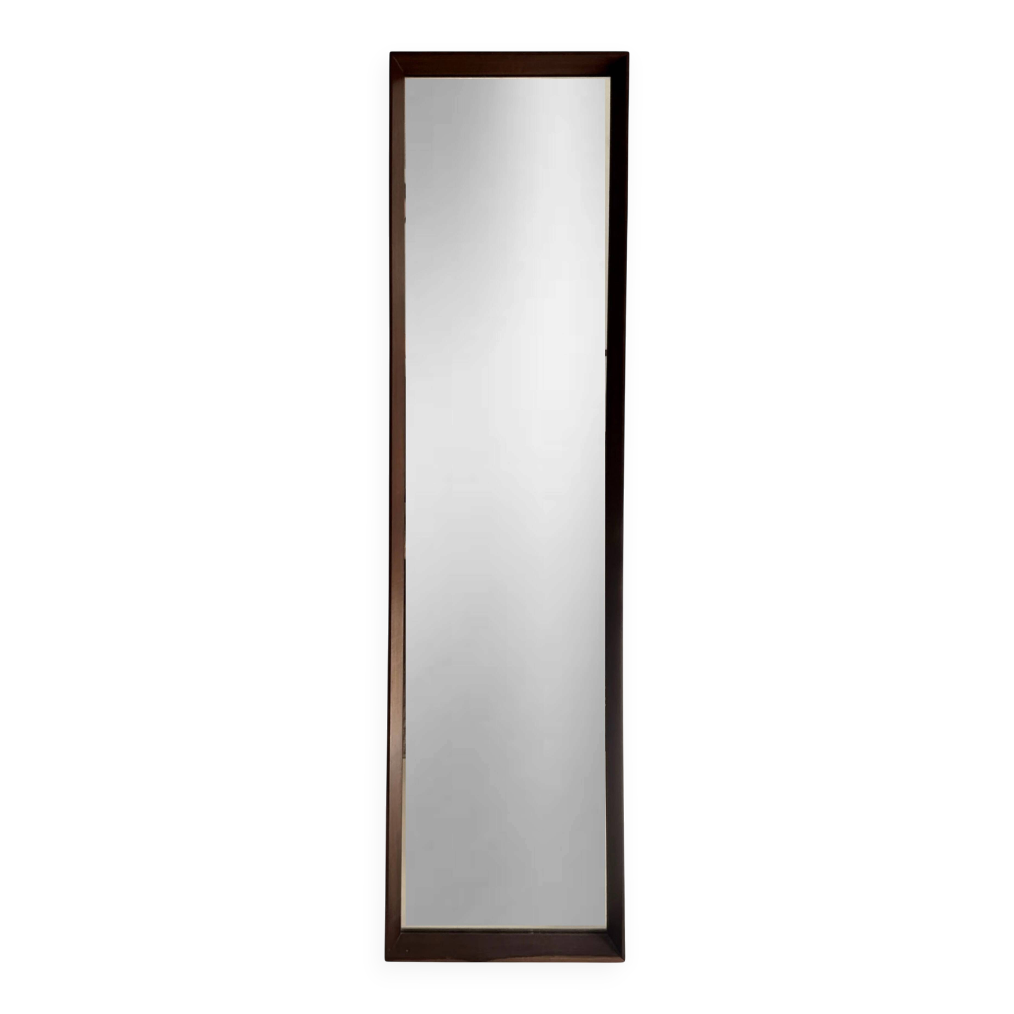 Scandinavian teak mirror — 123 x 32 cm