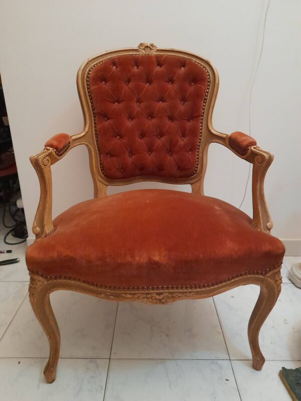 Cabriolet ou fauteuil crapaud de style louis XV, XIX s.