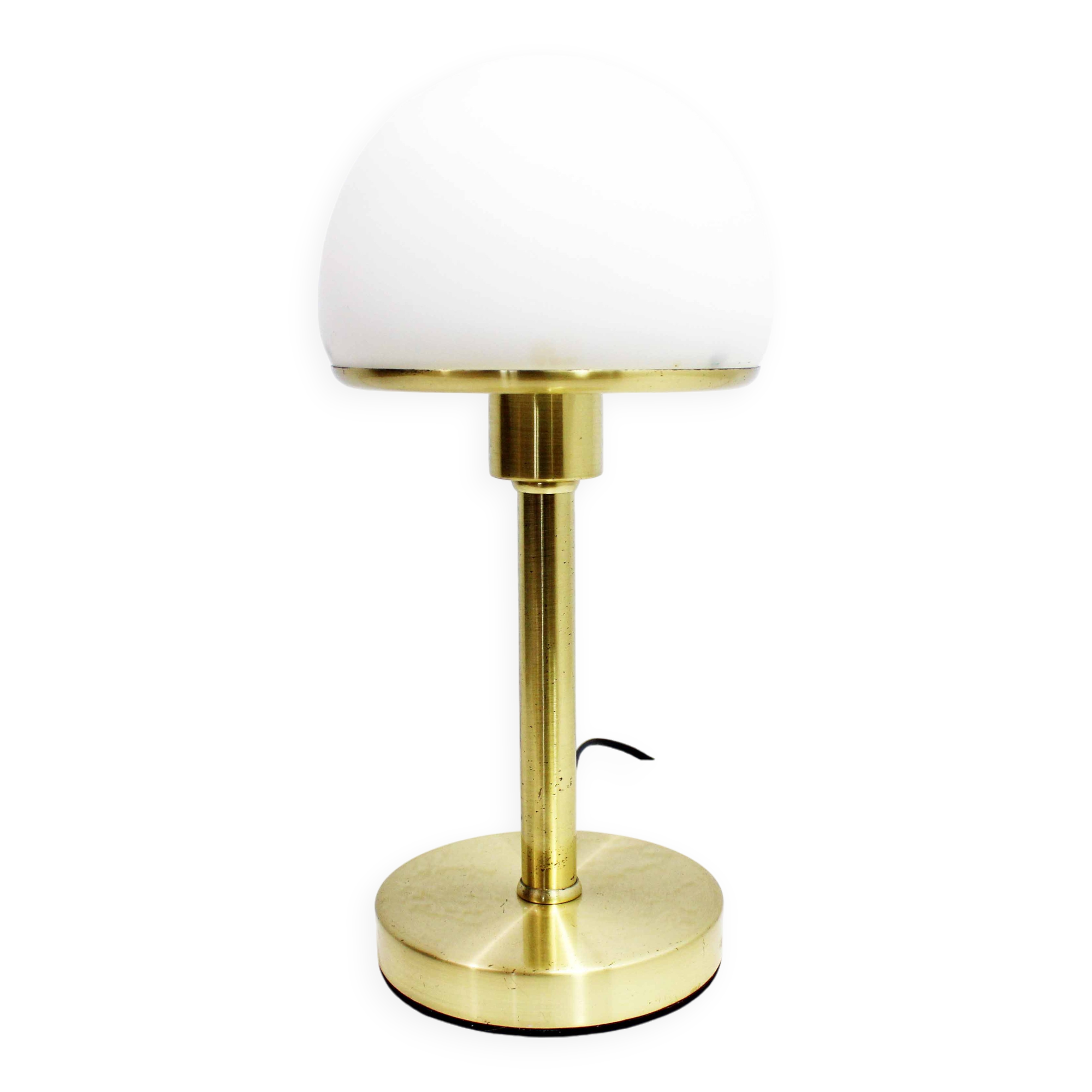 Brass and opaline glass table lamp 1980