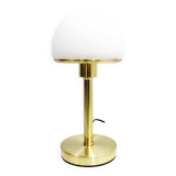 Brass and opaline glass table lamp 1980