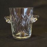 Old ice bucket ice cubes crystal cut braces Cristallerie Hartzviller