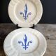 Set of 5 antique Gien plates – Fleur de Lys pattern – Ironstone